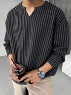 Herringbone Knit Long-Sleeve Top