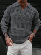 Dropped Seam Pointelle Knit Jumper