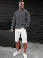 Dropped Seam Pointelle Knit Jumper