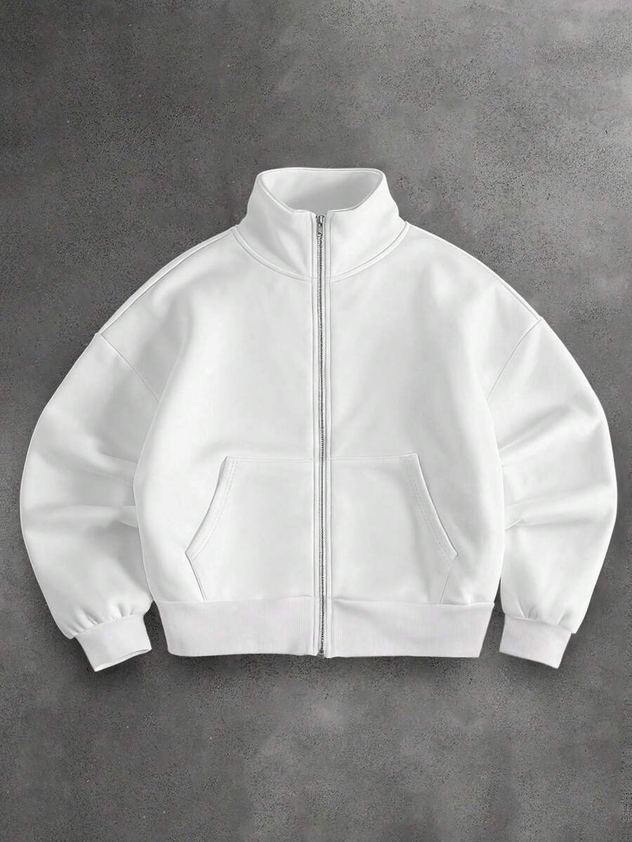Stand Collar Zip Knit Jacket