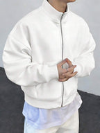 Stand Collar Zip Knit Jacket