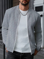 Textured Ribbed Bomber Jacket