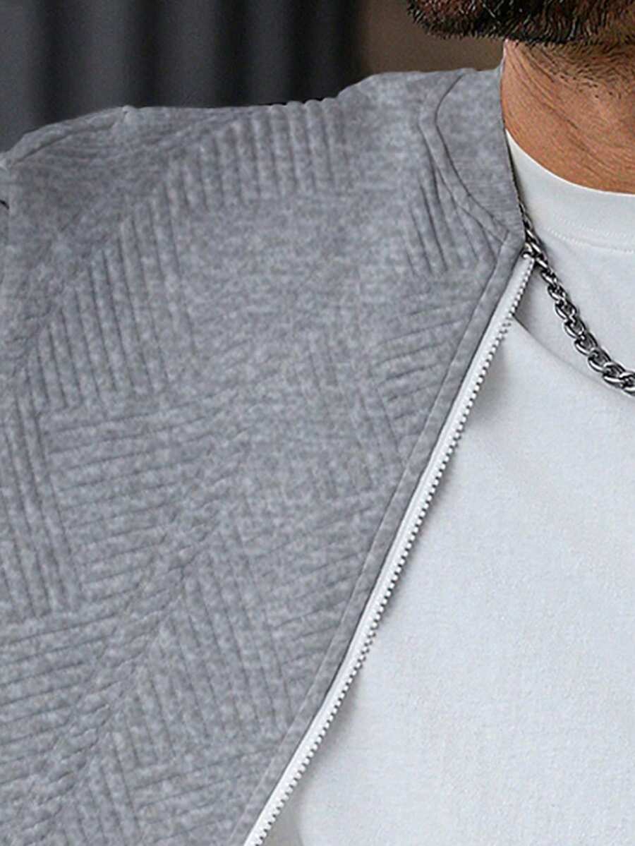 Textured Ribbed Bomber Jacket