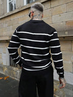 Ribbed Stripe Collared Jumper