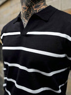 Ribbed Stripe Collared Jumper