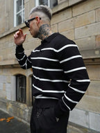 Ribbed Stripe Collared Jumper
