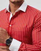 Men's Striped Cotton Knit Shirt - Secranzo