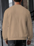 Textured Ribbed Bomber Jacket