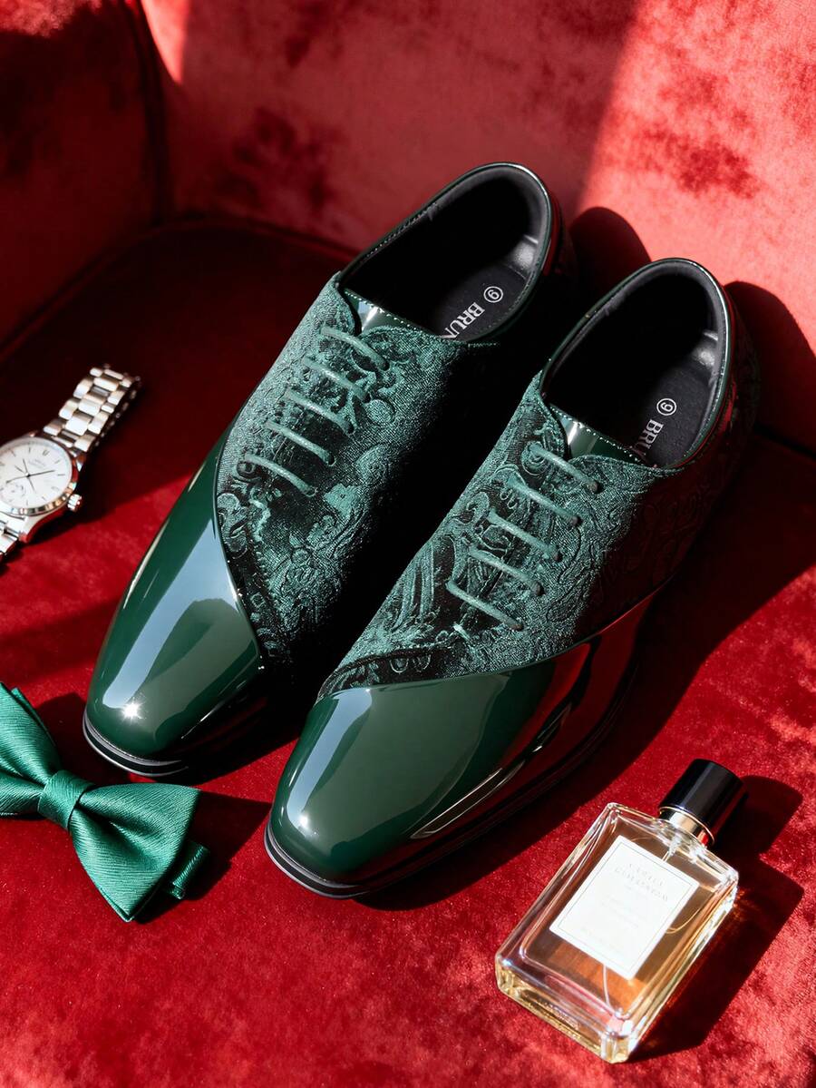 Embroidered Velvet Oxford Shoes