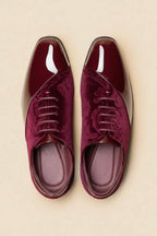 Embroidered Velvet Oxford Shoes