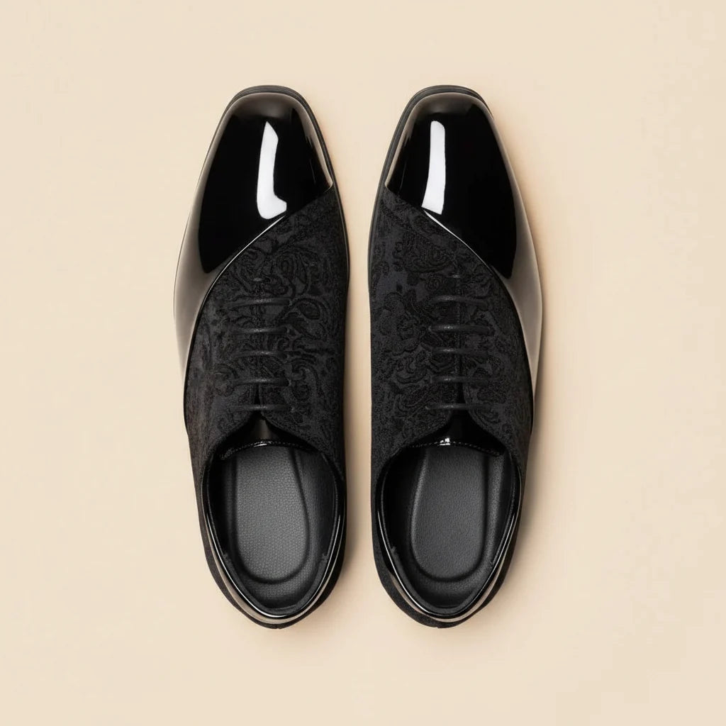 Embroidered Velvet Oxford Shoes