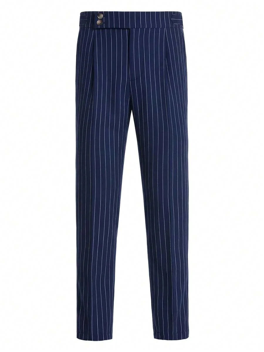 Cropped Striped Suit Trousers