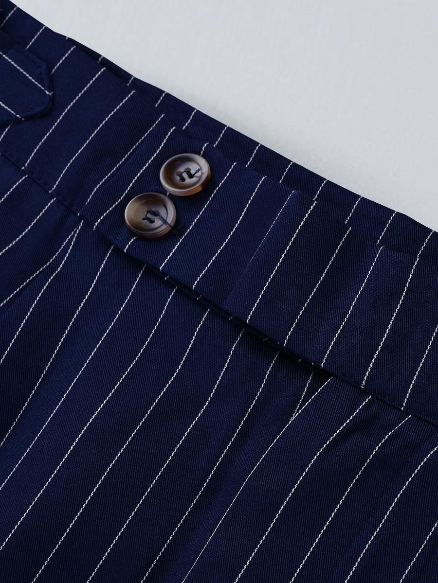 Cropped Striped Suit Trousers