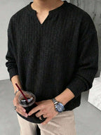 Herringbone Knit Long-Sleeve Top