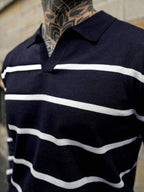 Ribbed Stripe Collared Jumper