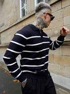 Ribbed Stripe Collared Jumper