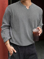 Herringbone Knit Long-Sleeve Top