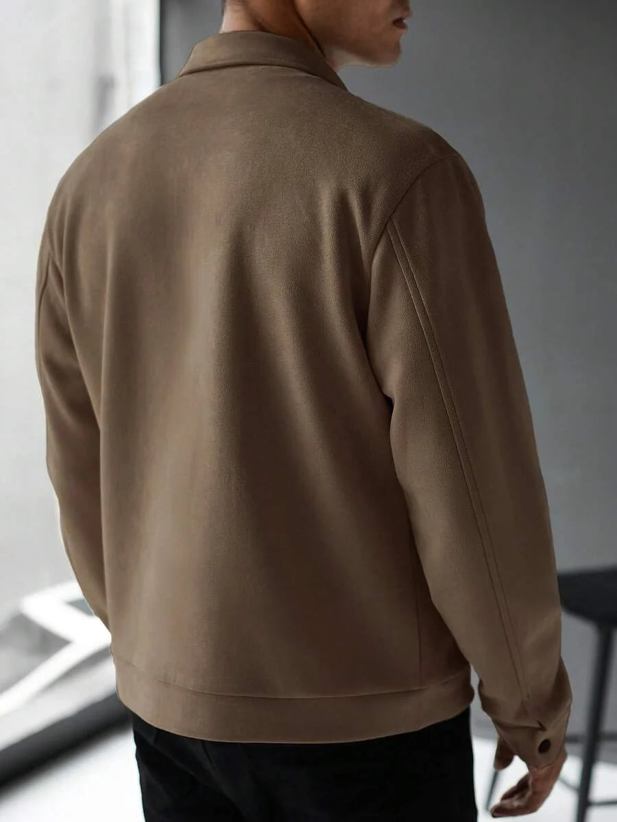 Plain Zip Collar Jacket