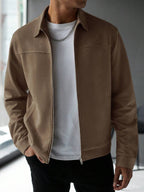 Plain Zip Collar Jacket