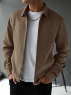 Plain Zip Collar Jacket
