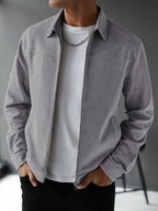 Plain Zip Collar Jacket