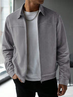Plain Zip Collar Jacket