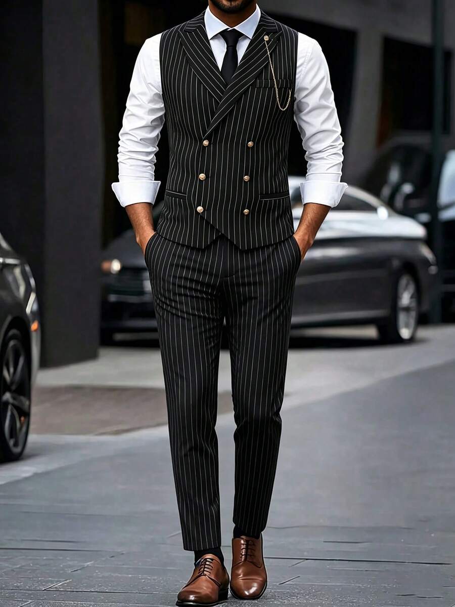 Striped Waistcoat and Trousers
