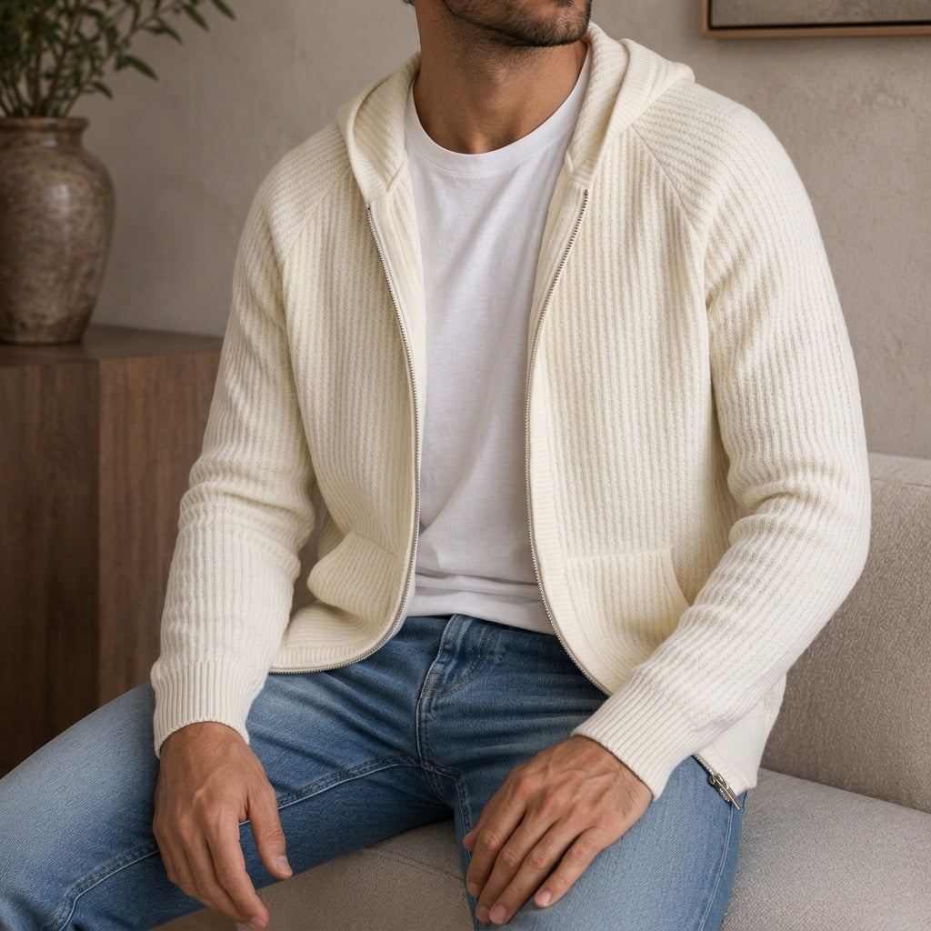 Merino Knit Hooded Pullover
