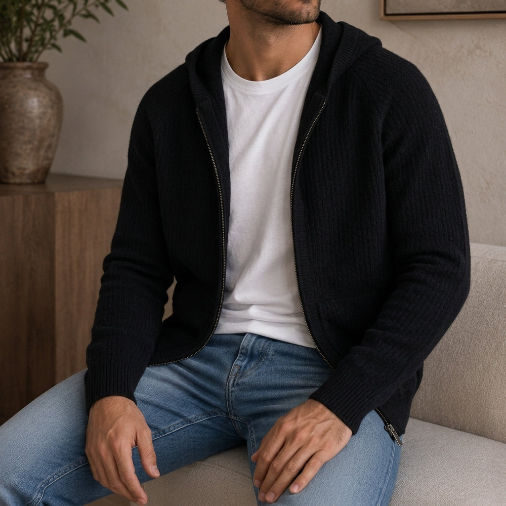 Merino Knit Hooded Pullover