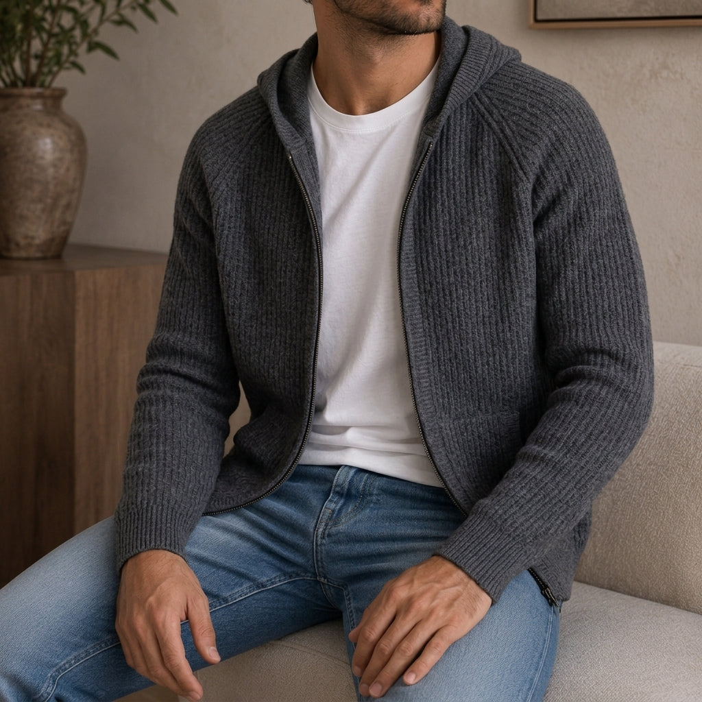 Merino Knit Hooded Pullover