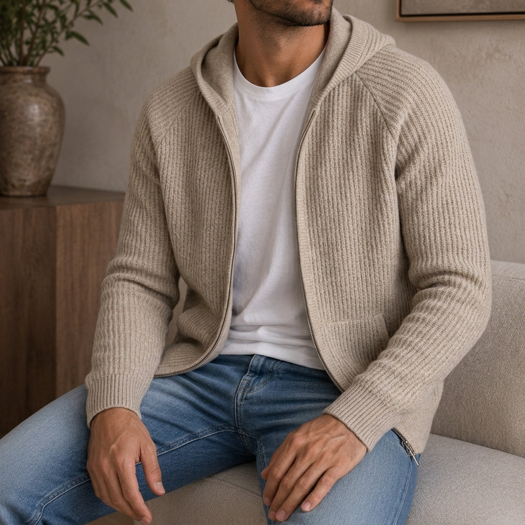 Merino Knit Hooded Pullover