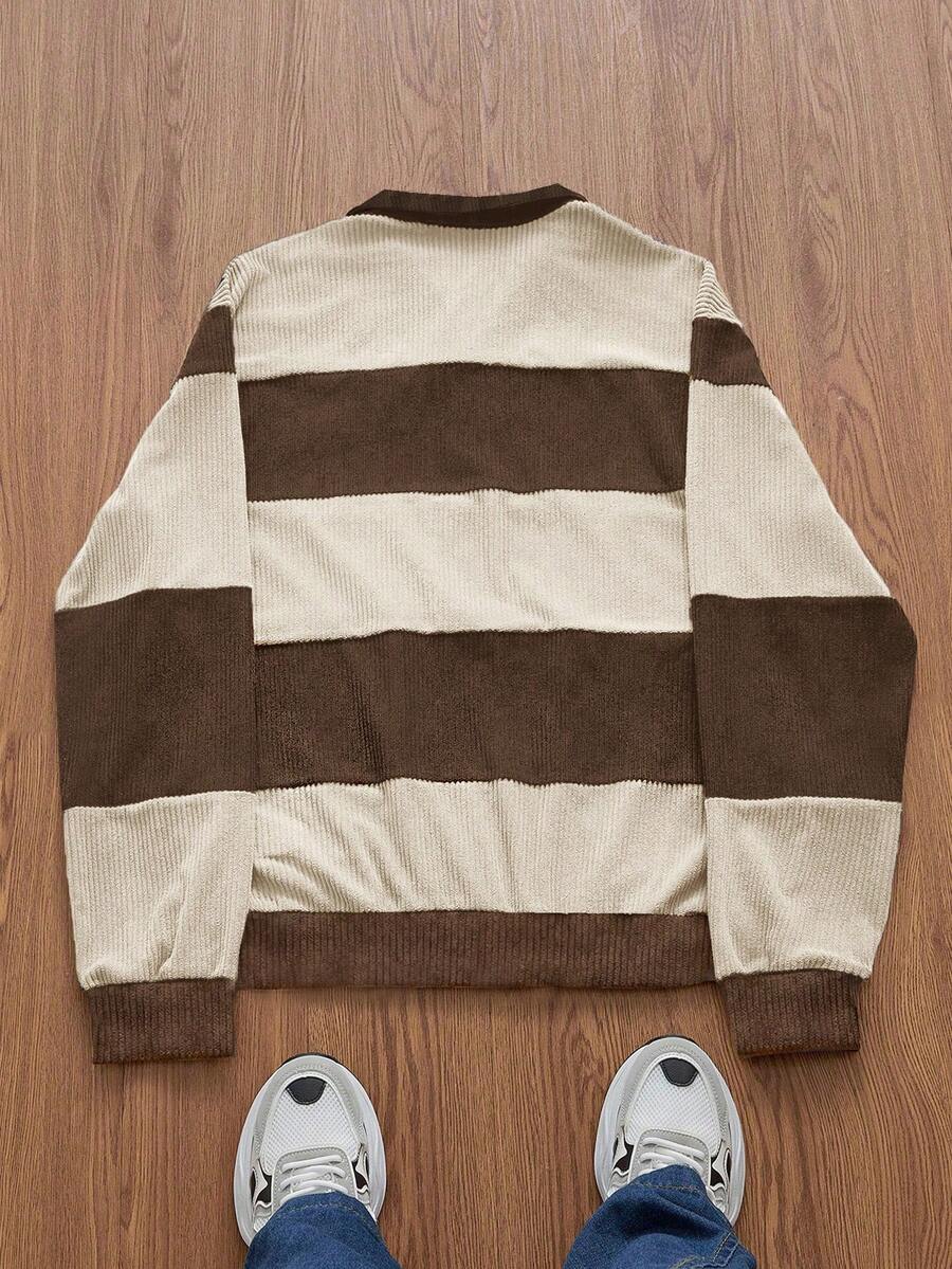 Striped Half-Zip Knit Jumper