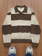 Striped Half-Zip Knit Jumper