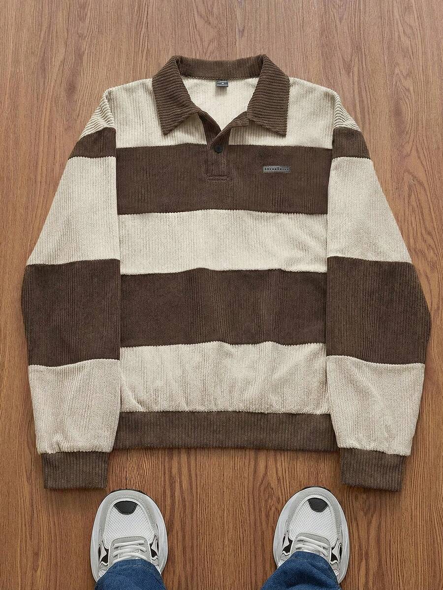 Striped Half-Zip Knit Jumper