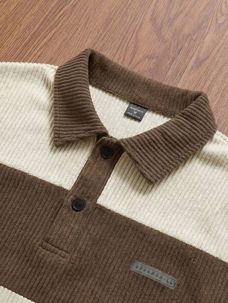 Striped Half-Zip Knit Jumper