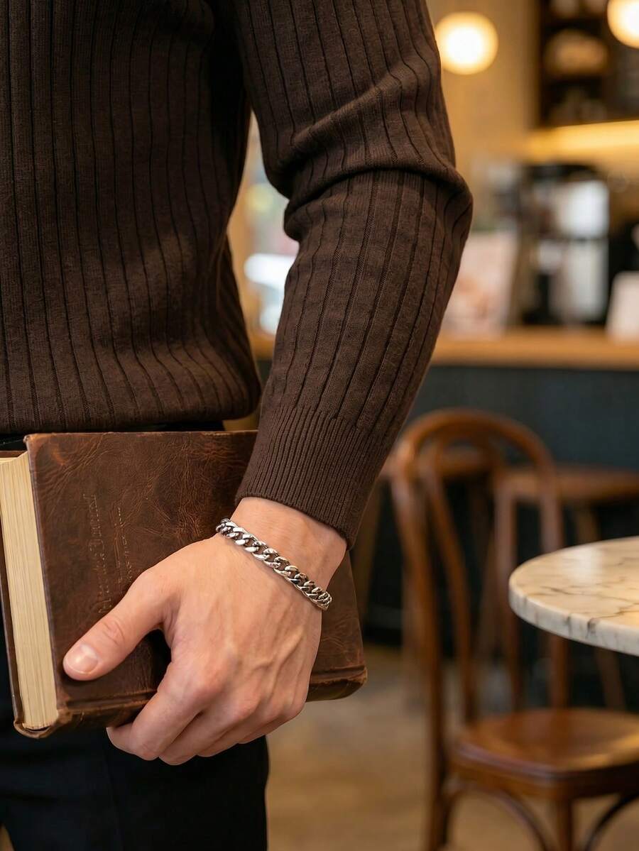 Ribbed Knit Long-Sleeve Polo