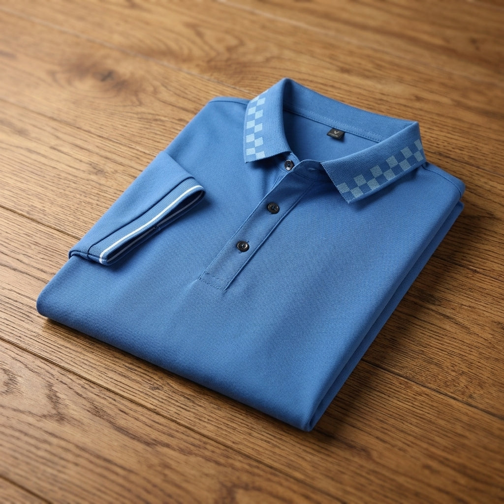 Pique Knit Short-Sleeve Polo Shirt