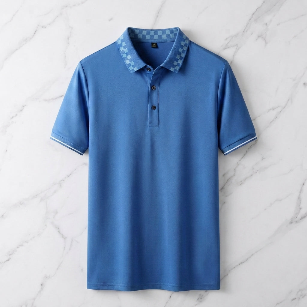 Pique Knit Short-Sleeve Polo Shirt