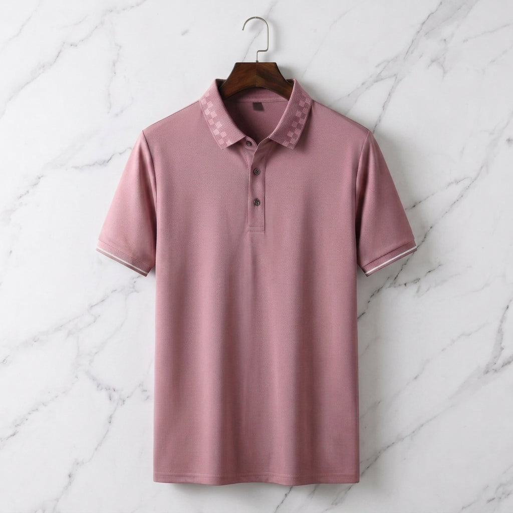 Pique Knit Short-Sleeve Polo Shirt