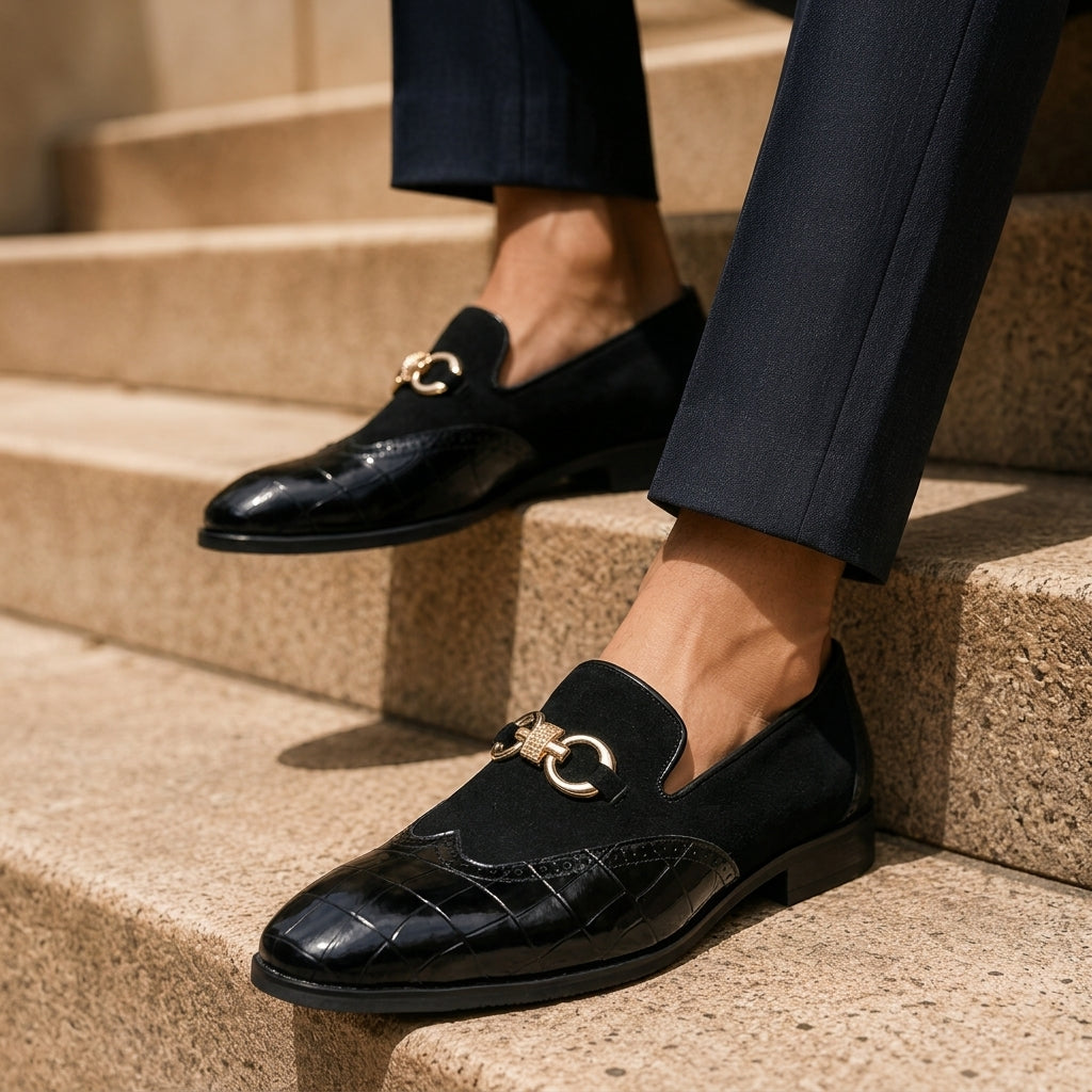 Slim Leather Slip-On Loafers