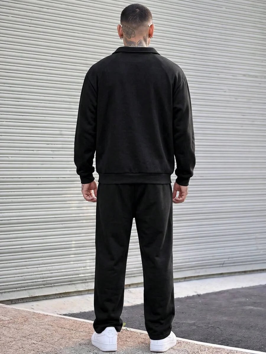 Half-Zip Lined Tracksuit Set