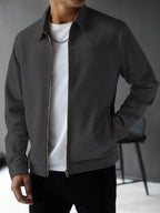 Plain Zip Collar Jacket