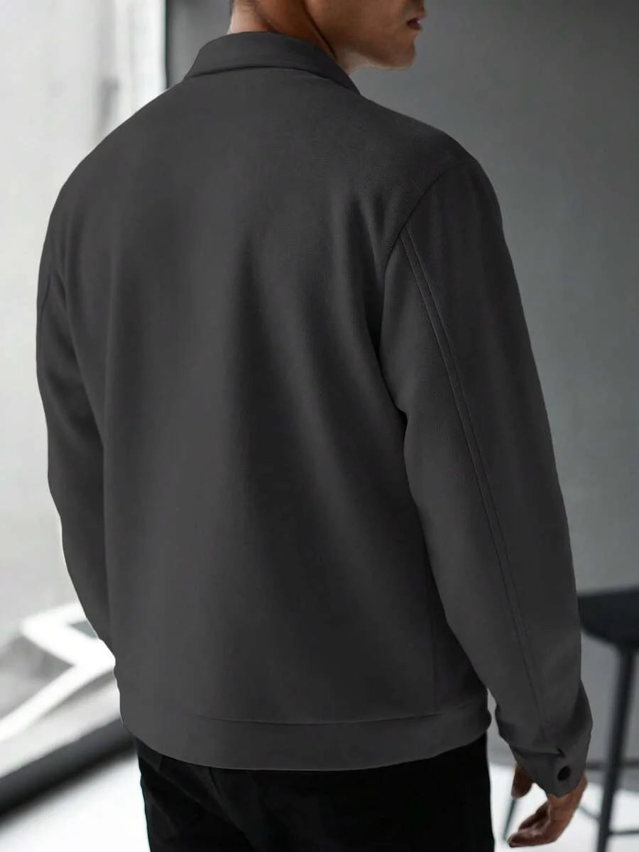 Plain Zip Collar Jacket