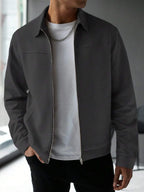 Plain Zip Collar Jacket