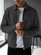 Plain Zip Collar Jacket