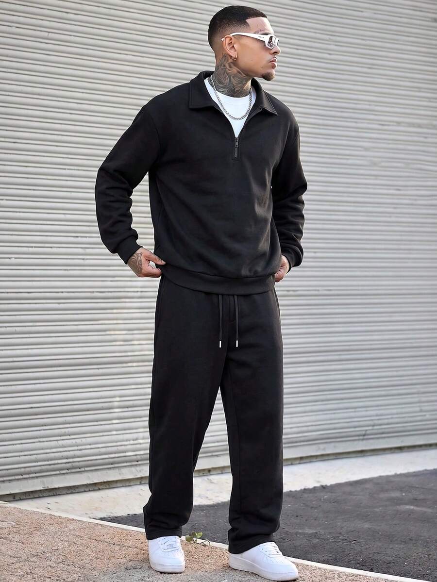 Half-Zip Lined Tracksuit Set