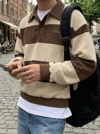 Striped Half-Zip Knit Jumper