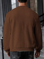 Textured Ribbed Bomber Jacket