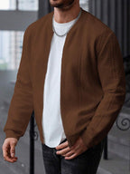 Textured Ribbed Bomber Jacket