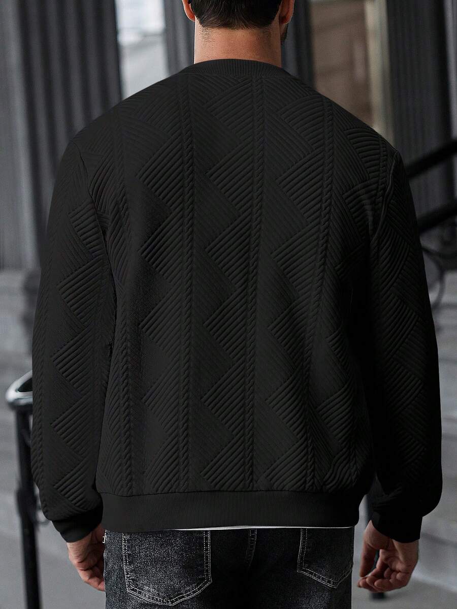 Textured Ribbed Bomber Jacket